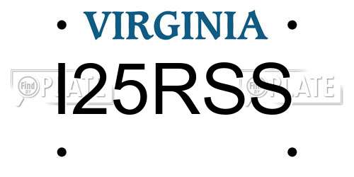 I25RSS Virginia License Plate