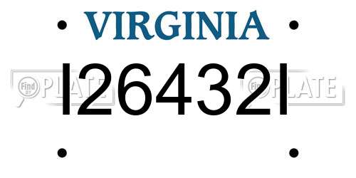 I26432I Virginia License Plate