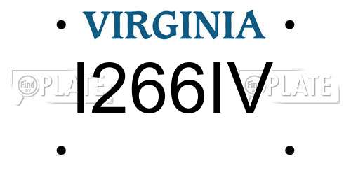 I266IV Virginia License Plate