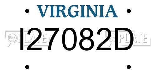 I27082D Virginia License Plate