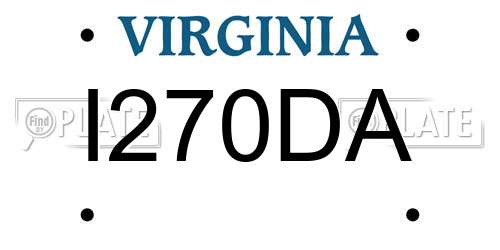 I270DA Virginia License Plate
