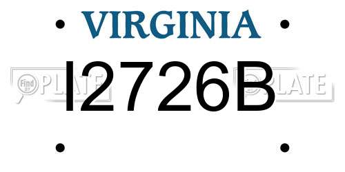 I2726B Virginia License Plate