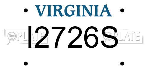 I2726S Virginia License Plate