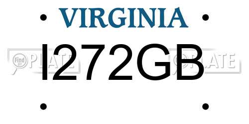 I272GB Virginia License Plate