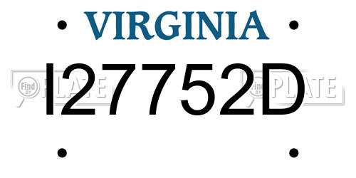 I27752D Virginia License Plate