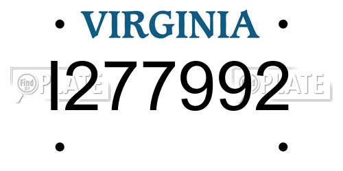 I277992 Virginia License Plate