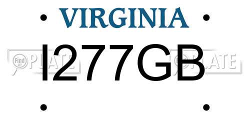 I277GB Virginia License Plate