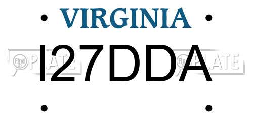 I27DDA Virginia License Plate