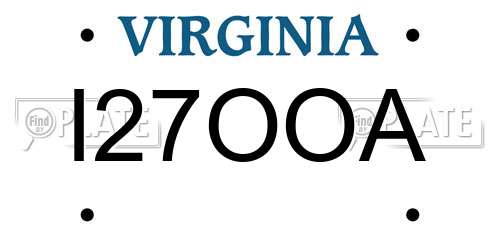 I27OOA Virginia License Plate