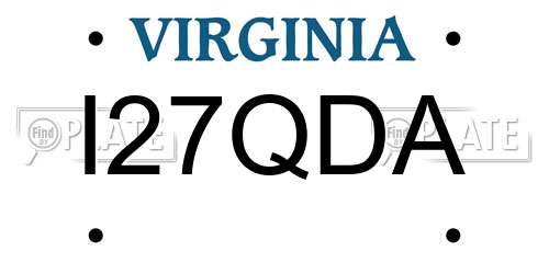 I27QDA Virginia License Plate