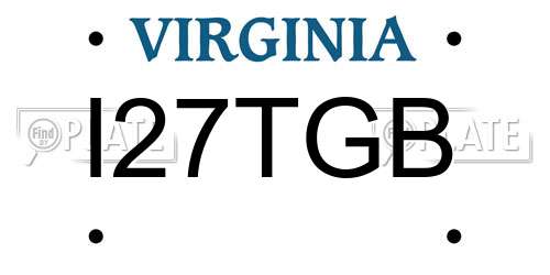 I27TGB Virginia License Plate