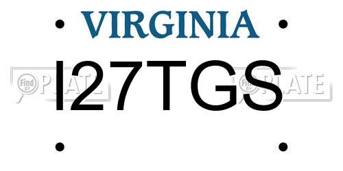 I27TGS Virginia License Plate