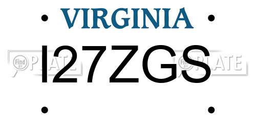 I27ZGS Virginia License Plate