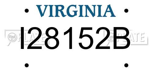 I28152B Virginia License Plate
