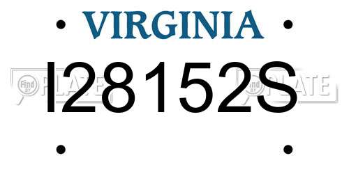 I28152S Virginia License Plate