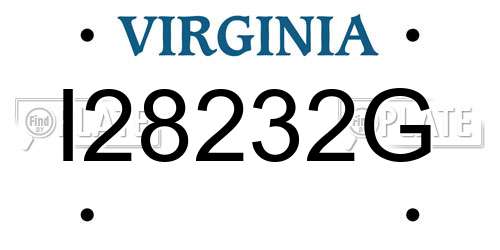 I28232G Virginia License Plate
