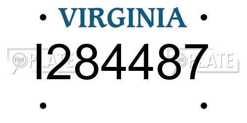 I284487 Virginia License Plate