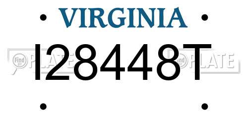 I28448T Virginia License Plate