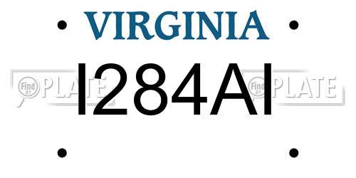 I284AI Virginia License Plate