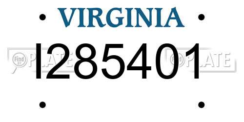 I285401 Virginia License Plate