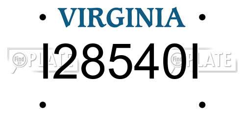 I28540I Virginia License Plate