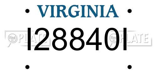 I28840I Virginia License Plate