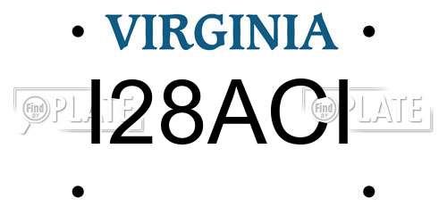 I28ACI Virginia License Plate