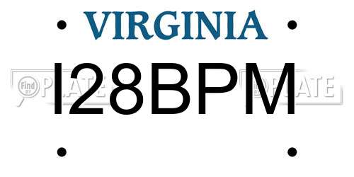 I28BPM Virginia License Plate