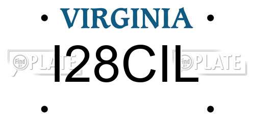 I28CIL Virginia License Plate