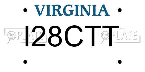 I28CTT Virginia License Plate
