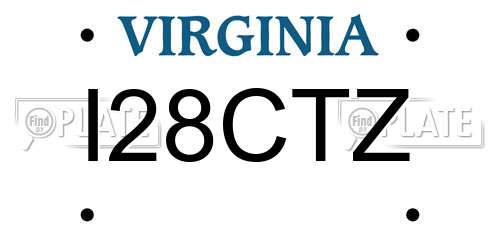I28CTZ Virginia License Plate
