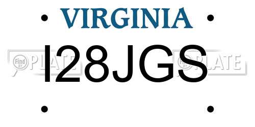 I28JGS Virginia License Plate