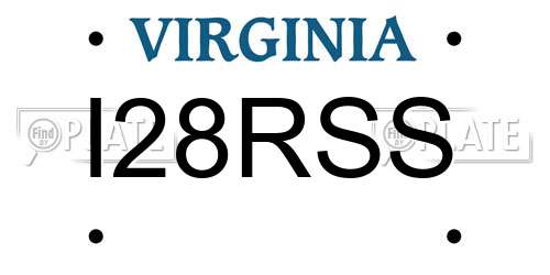 I28RSS Virginia License Plate
