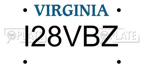 I28VBZ Virginia License Plate