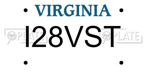 I28VST Virginia License Plate