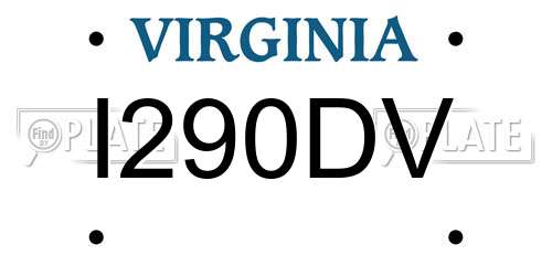 I290DV Virginia License Plate