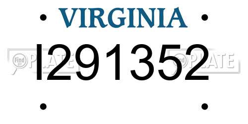 I291352 Virginia License Plate