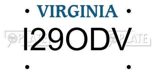 I29ODV Virginia License Plate