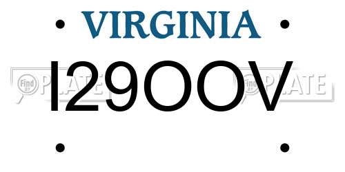 I29OOV Virginia License Plate
