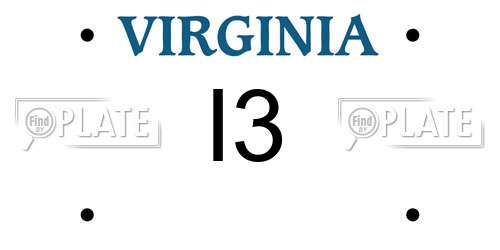 I3 Virginia License Plate