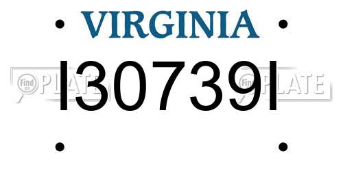 I30739I Virginia License Plate