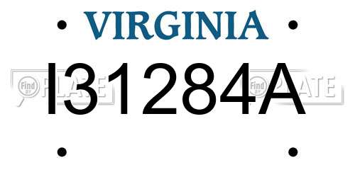 I31284A Virginia License Plate