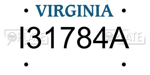 I31784A Virginia License Plate