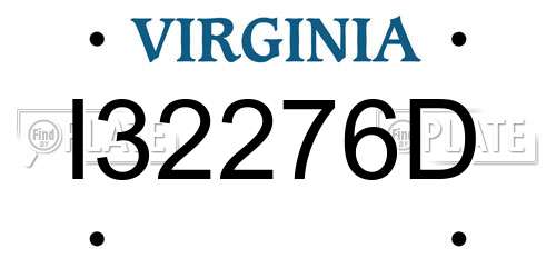 I32276D Virginia License Plate