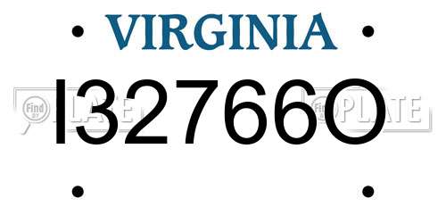 I32766O Virginia License Plate