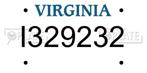 I329232 Virginia License Plate