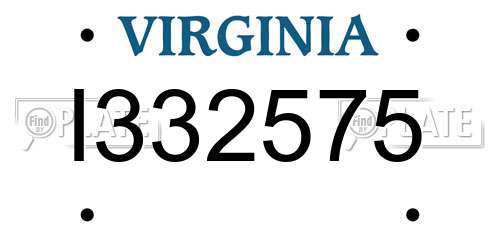 I332575 Virginia License Plate