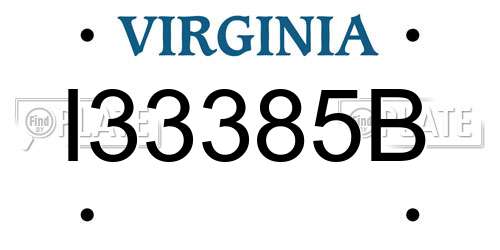 I33385B Virginia License Plate