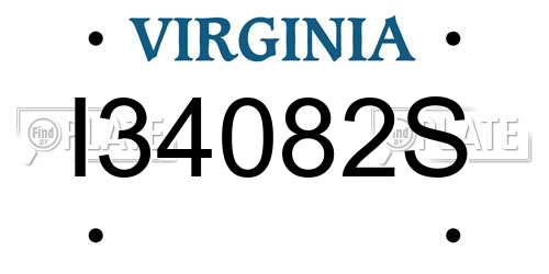 I34082S Virginia License Plate