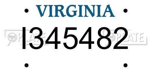 I345482 Virginia License Plate